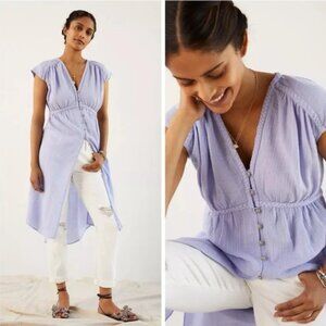 NWT Anthropologie Crinkle Cotton Gauze Tunic in Lilac